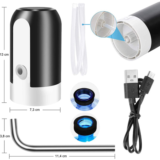 4X DISPENSADOR DE BOMBA DE AGUA DISTRIBUIDOR DE CARGA USB, EXTRAÍBLE Y CONVENIENTE PARA USAR EN AGUA EMBOTELLADA, CON ADAPTADORES COMPATIBLE CON GARR image 2