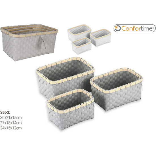 SET 3 CESTAS ORDENACION PP RECTANGULAR CONFORTIME image 0