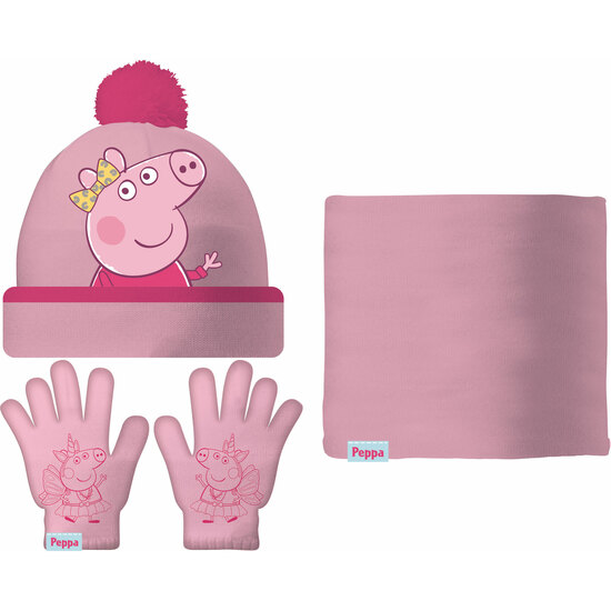 SET GORRO/BUFF/GUANTES BEBÉ 44/46 PEPPA PIG "COSY CORNER" image 0