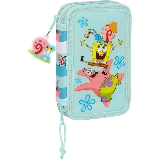 PLUMIER DOBLE PQÑO 28 PCS BOB ESPONJA "STAY POSITIVE" image 0