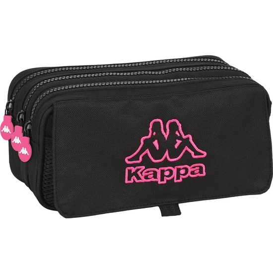 PORTATODO TRIPLE BIG KAPPA "BLACK AND PINK" image 0