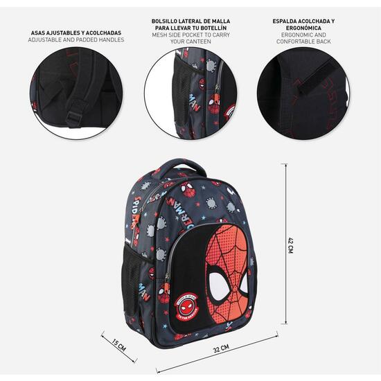 MOCHILA ESCOLAR MEDIANA 42 CM SPIDERMAN BLACK image 4