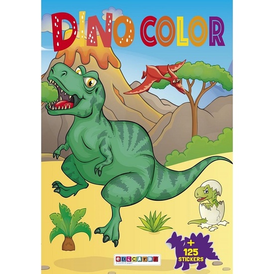 LIBRO PARA COLOREAR SURT. DINO COLOR + STICKERS image 0