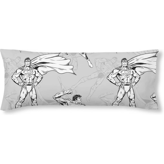 FUNDA DE ALMOHADA 100% ALGODÓN SUPERMAN GREY CAMA DE 90. image 0