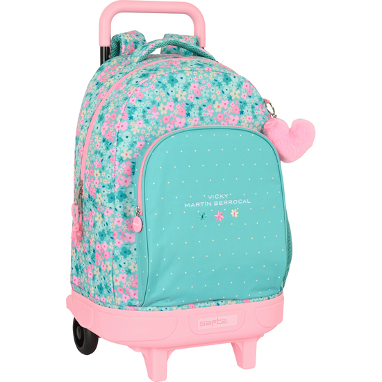 MOCHILA GDE. C/RUEDAS COMPACT EXTRAIBLE VMB "MINT PARADISE" image 0