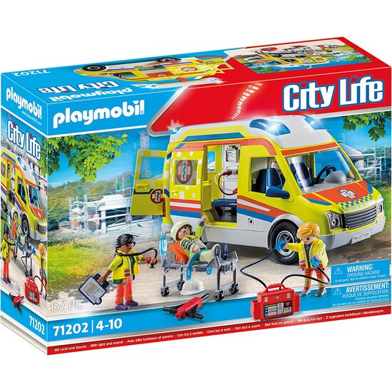 AMBULANCIA C/LUZ Y SONIDO PLAYMOBIL image 0