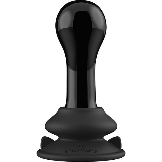 GLOBY - GLASS VIBRATOR - WITH SUCTION CUP AND REMOTE - RECHARGEABLE - 10 SPEED - BLACK image 0