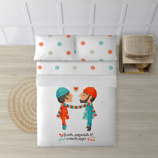 JUEGO DE SÁBANAS CON ALMOHADA Y BAJERA ESTAMPADAS A JUEGO 100% ALGODÓN MODELO BUFANDA PARA CAMA DE 105 175X270 image 0