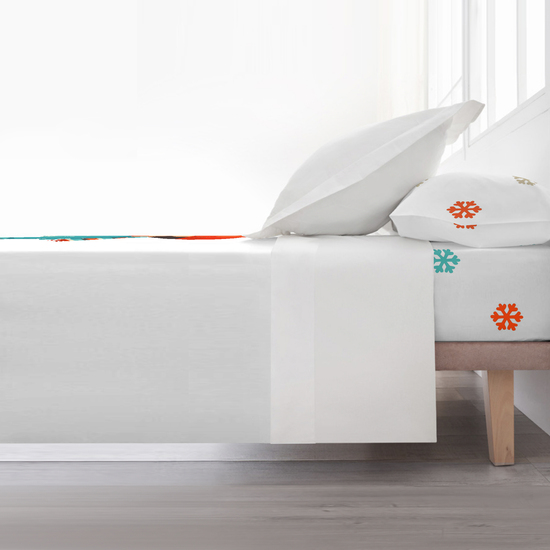 JUEGO DE SÁBANAS CON ALMOHADA Y BAJERA ESTAMPADAS A JUEGO 100% ALGODÓN MODELO BUFANDA PARA CAMA DE 105 175X270 image 2