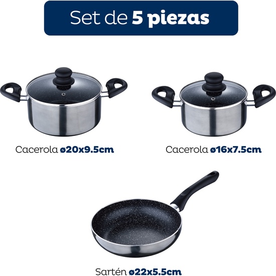 BATERIA 5PC ALUMINIO PRENSADO IND SORIA image 1