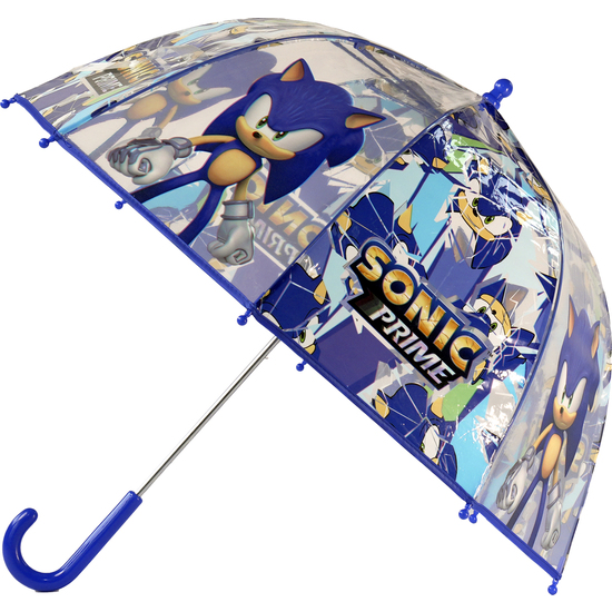 PARAGUAS MANUAL BURBUJA TRANSPARENTE SONIC THE HEDGEHOG 48CM image 0