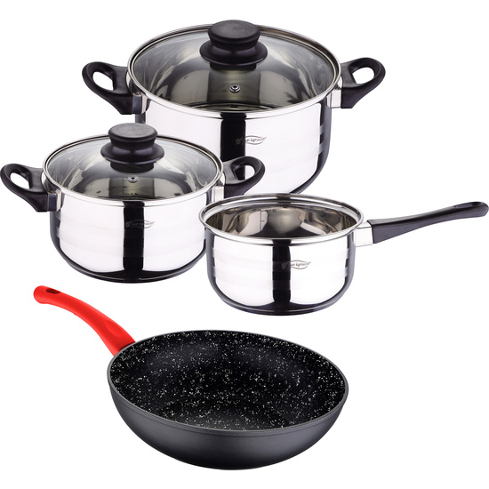 JUEGO DE BATERIA DE COCINA DE 5PC + WOK EN ALUMINIO FORJADO SAN IGNACIO. image 0