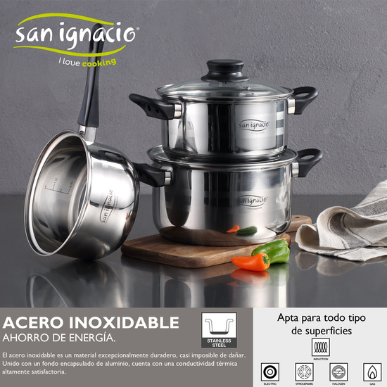 JUEGO DE BATERIA DE COCINA DE 5PC + WOK EN ALUMINIO FORJADO SAN IGNACIO. image 2