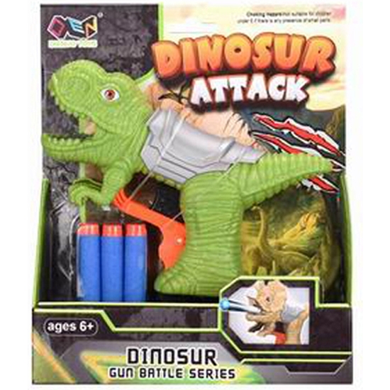 PISTOLA LANZADARDOS DINOSAURIO CON 6 DARDOS 2 MODELOS. CAJA 18X21 image 0