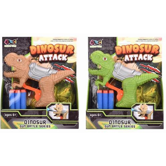 PISTOLA LANZADARDOS DINOSAURIO CON 6 DARDOS 2 MODELOS. CAJA 18X21 image 2