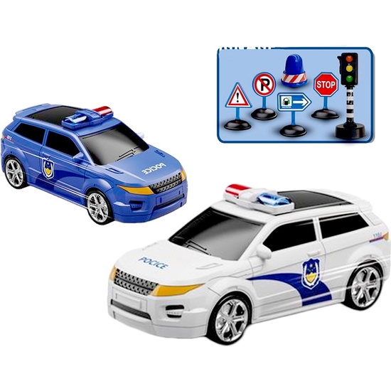 COCHE POLICÍA CON ACCESORIOS 2 COLORES. CAJA 39X27 image 1