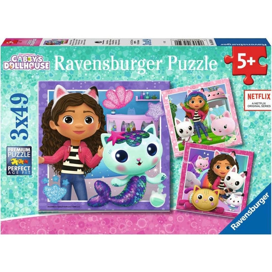 GABBY´S DOLLHOUSE PUZZLE TRIPLE 3X49 PIEZAS image 0