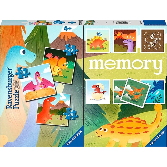 DINOSAURIOS PACK MEMORY Y PUZZLE TRIPLE image 0