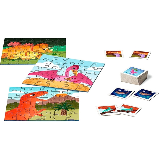DINOSAURIOS PACK MEMORY Y PUZZLE TRIPLE image 1