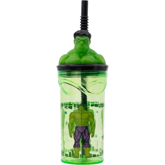 AVENGERS HULK VASO PAJITA FIGURA 3D 360 ML image 0