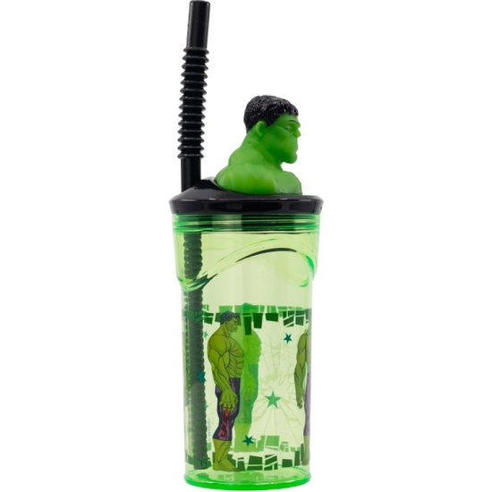 AVENGERS HULK VASO PAJITA FIGURA 3D 360 ML image 1