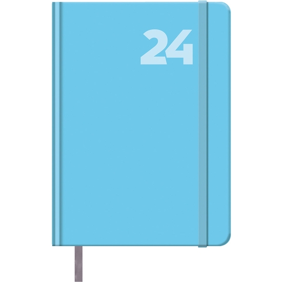 AGENDA 2024 DÍA PÁGINA 14X20 CON GOMA AZUL CAPRI image 0