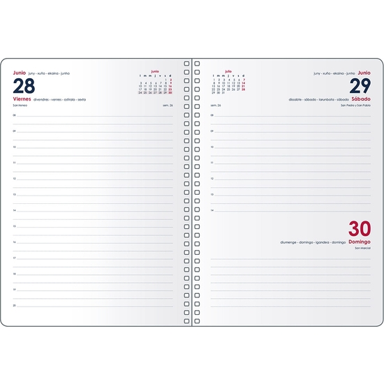 AGENDA 2024 DÍA PÁGINA 15X21 CON ESPIRAL Y GOMA TRAVELLER BURANO image 1