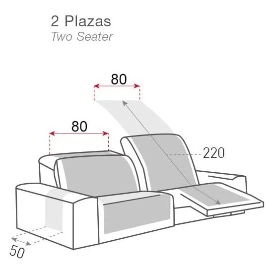 MAXIFUNDAS-CUBRE SOFÁ ACOLCHADO RELAX 2 PLAZAS SLAM, GRIS. SALVASOFÁ REPELENTE A LÍQUIDOS Y CON REVERSO ANTIDESLIZANTE. image 1