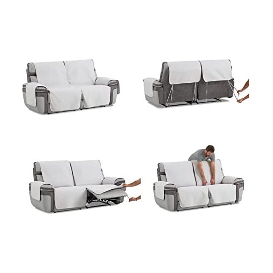 MAXIFUNDAS-CUBRE SOFÁ ACOLCHADO RELAX 2 PLAZAS SLAM, GRIS CLARO. SALVASOFÁ REPELENTE A LÍQUIDOS Y CON REVERSO ANTIDESLIZANTE. image 4