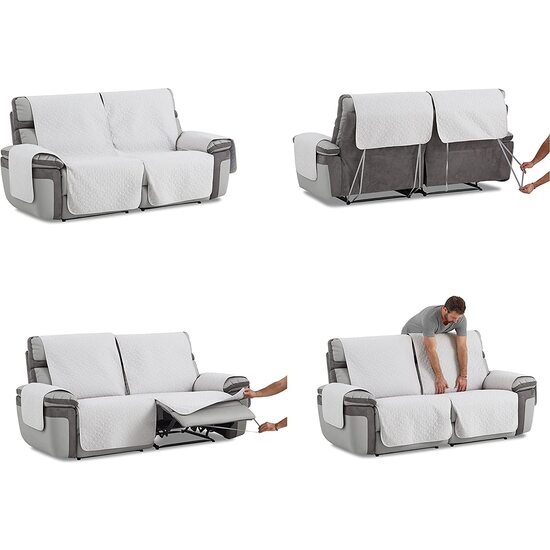 MAXIFUNDAS-CUBRE SOFÁ ACOLCHADO RELAX 2 PLAZAS SLAM, AZUL. SALVASOFÁ REPELENTE A LÍQUIDOS Y CON REVERSO ANTIDESLIZANTE. image 4