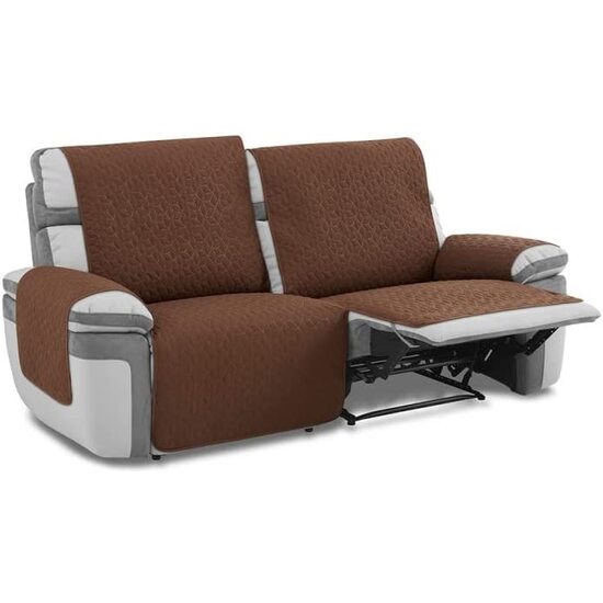 MAXIFUNDAS-CUBRE SOFÁ ACOLCHADO RELAX 3 PLAZAS SLAM, MARRÓN. SALVASOFÁ REPELENTE A LÍQUIDOS Y CON REVERSO ANTIDESLIZANTE. image 0