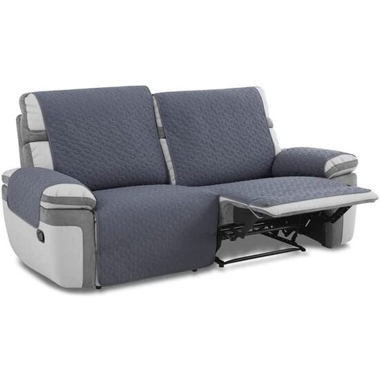 MAXIFUNDAS-CUBRE SOFÁ ACOLCHADO RELAX 3 PLAZAS SLAM, GRIS. SALVASOFÁ REPELENTE A LÍQUIDOS Y CON REVERSO ANTIDESLIZANTE. image 0