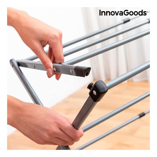 TENDEDERO METÁLICO PLEGABLE Y EXTENSIBLE CON 3 ALTURAS CLOXY INNOVAGOODS (11 BARRAS) image 2