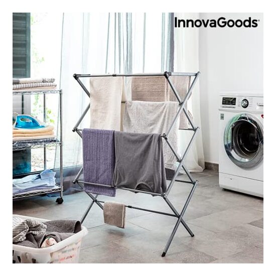 TENDEDERO METÁLICO PLEGABLE Y EXTENSIBLE CON 3 ALTURAS CLOXY INNOVAGOODS (11 BARRAS) image 5
