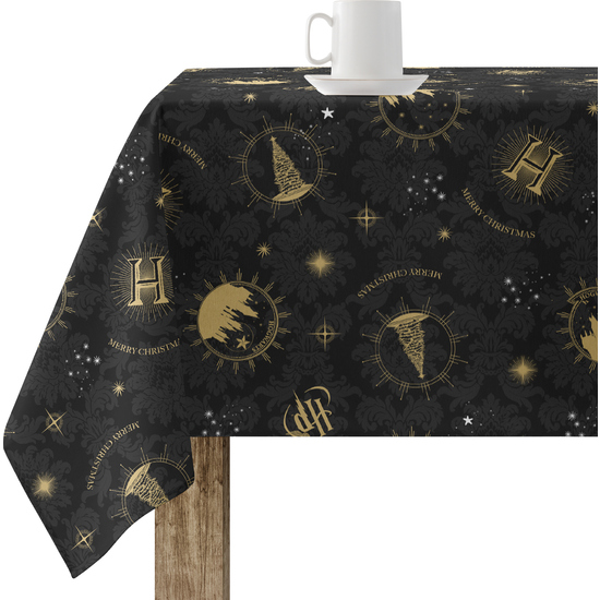 MANTEL RESINADO ANTIMANCHAS MODELO HOGWARTS CHRISTMAS BLACK image 0