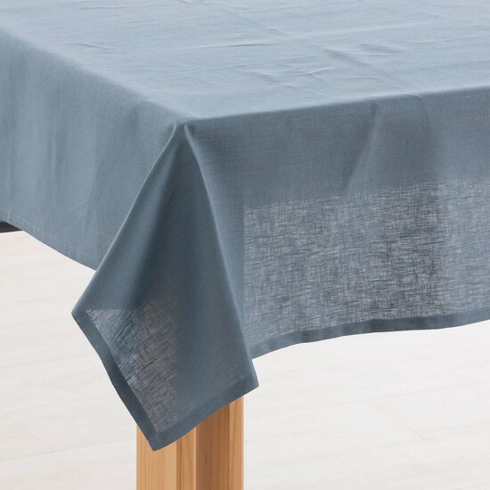 MANTEL HIDROFUGO ANTIMANCHAS LINO 100% DENIM BLUE image 1