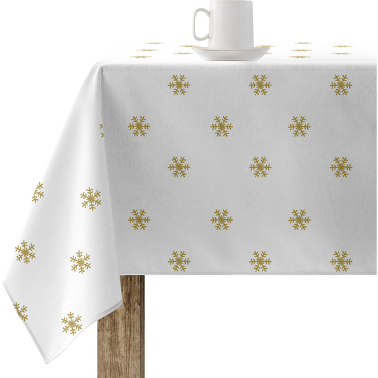 MANTEL RESINADO ANTIMANCHAS MODELO SNOWFLAKES GOLD image 0