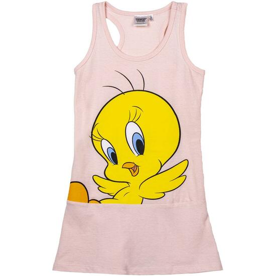 VESTIDO SINGLE JERSEY ACCESORIOS LOONEY TUNES PIOLIN PINK image 0