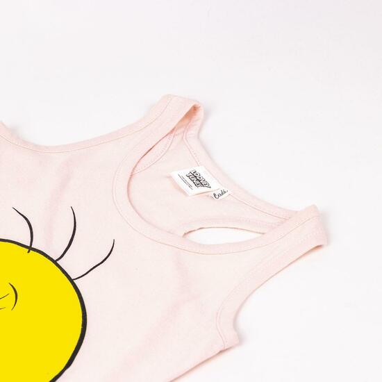 VESTIDO SINGLE JERSEY ACCESORIOS LOONEY TUNES PIOLIN PINK image 2