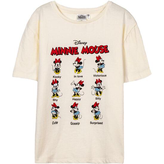 CAMISETA CORTA SINGLE JERSEY MINNIE BEIGE image 0