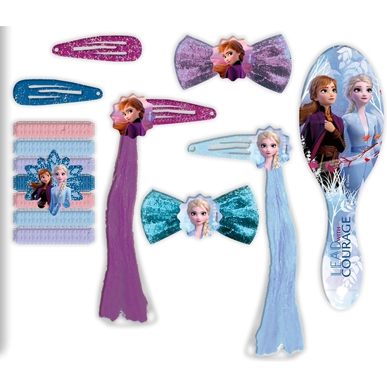 FROZEN SET 14 ACCESORIOS PELO CON CEPILLO Y EXTENSIONES image 1