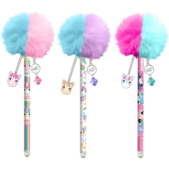 EXPOSITOR 16 BOLÍGRAFO UNICORNIO SWEET DREAMS CON POM PÓN image 1
