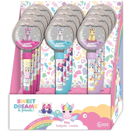 EXPOSITOR 12 BOLÍGRAFOS TOPPER UNICORNIO SWEET DREAMS image 0