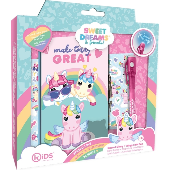 DIARIO CON BOLÍGRAFO DE TINTA MÁGICA UNICORNIOS SWEET DREAMS image 0