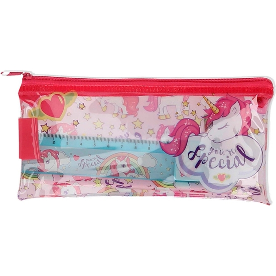 ESTUCHE CON SET DE PAPELERÍA UNICORNIOS 19X10 image 0