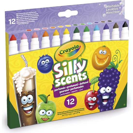 CRAYOLA ESTUCHE 12 ROTULADORES LAVABLES OLOROSOS PUNTA MAXI image 0