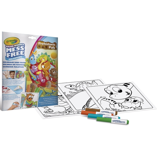 SET CRAYOLA COLOREA SIN MANCHAS AMIGOS DINOSAURIOS. ROTULADORES Y PAPEL ESPECIAL image 1