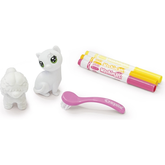 WASHIMALS PETS MINI SET GATITO Y PERRITO DECORABLE CRAYOLA image 1