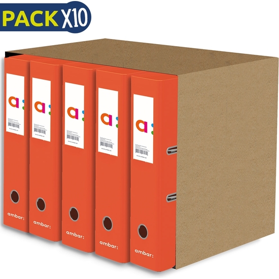 PACK 10 ARCHIVADORES A4 NARANJA image 0