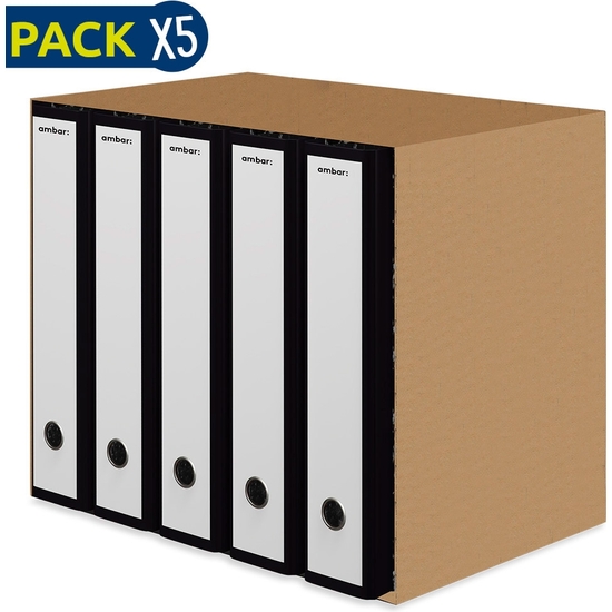 PACK 5 ARCHIVADORES A4 NEGRO CON CAJA image 0
